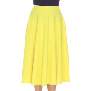 White Mark Flared Midi Skirt with pockets in Yellow NWT Size XL